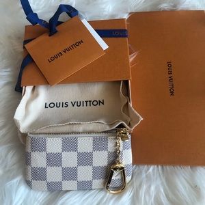 Louis Vuitton Key Pouch Key Cles In Damier Azur